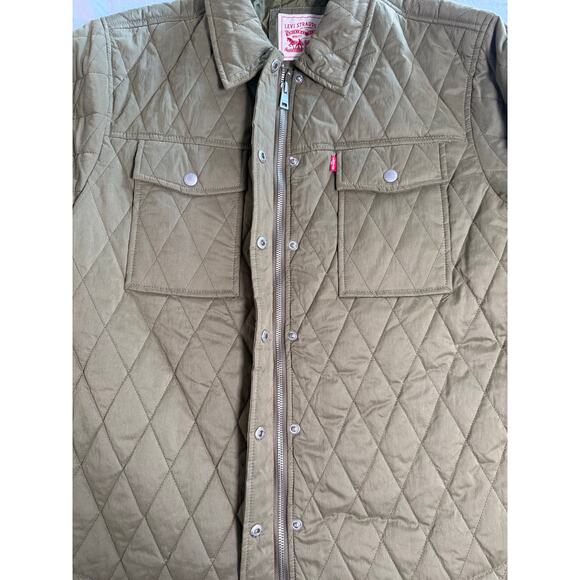 LEVIS Quilted Shacket Jacket Military Olive Womens Size MEDIUM - Picture 7 of 13